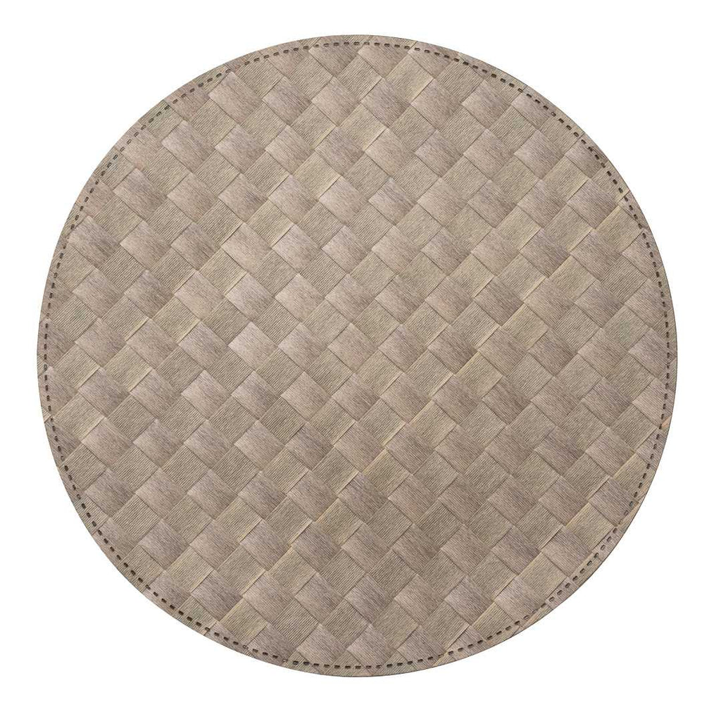 Macroweave Round Light Brown Placemat - 15" x 15" - 6 count box