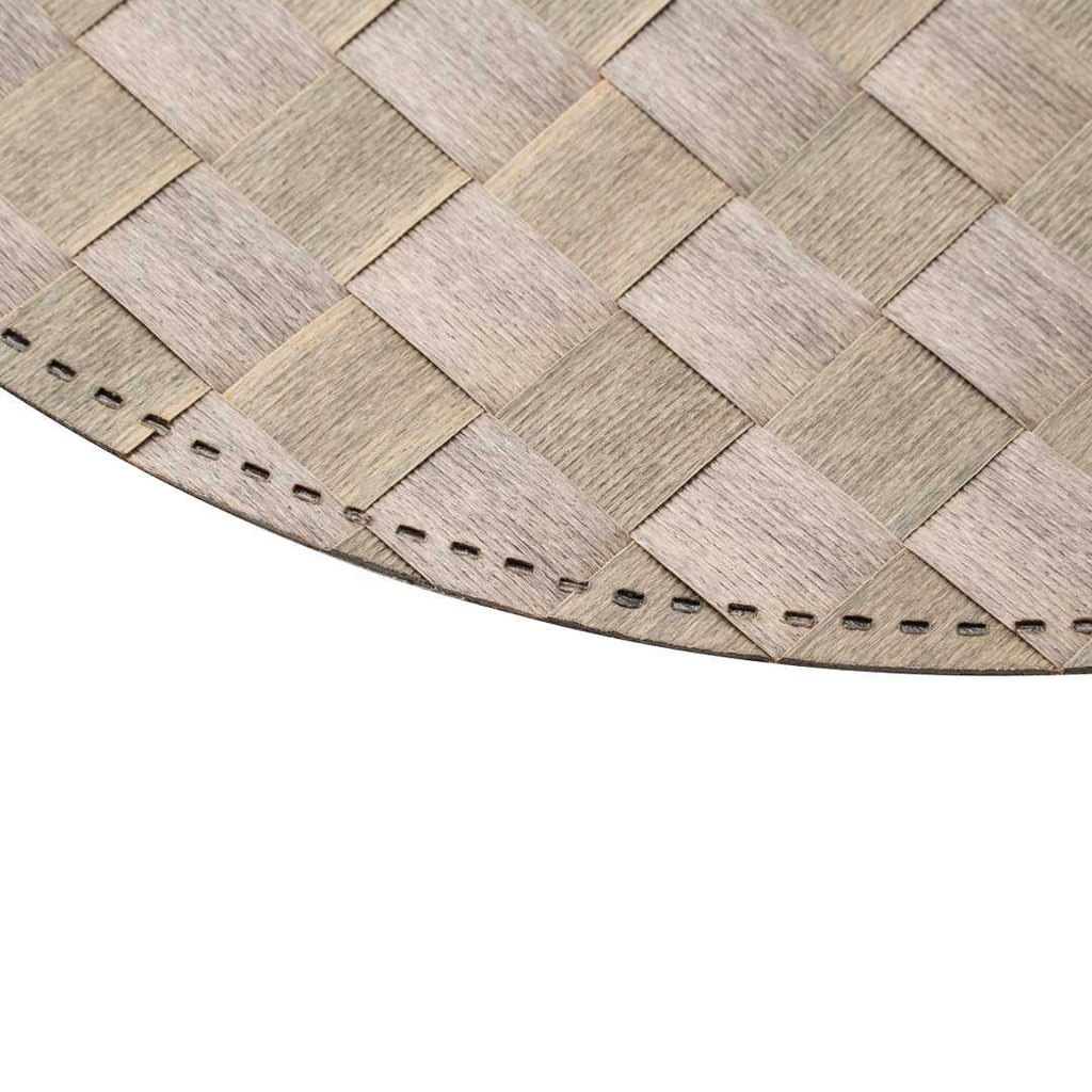 Macroweave Round Light Brown Placemat - 15" x 15" - 6 count box