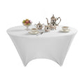 Table Tek Round White Spandex Table Cover - Contour Cut - 72" - 10 count box
