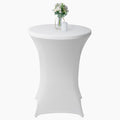 Table Tek Round White Spandex Table Cover - Bar Height - 32" - 10 count box
