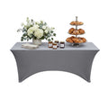 Table Tek Rectangle Charcoal Gray Spandex Table Cover - Contour Cut - 72" x 30" - 10 count box