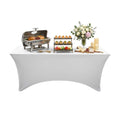 Table Tek Rectangle White Spandex Table Cover - Contour Cut - 72" x 30" - 1 count box