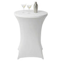 Table Tek Round White Spandex Table Cover - Bar Height - 36" - 10 count box