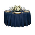 Table Tek Round Blue Polyester Cloth Table Cover - Hemmed - 120" - 10 count box