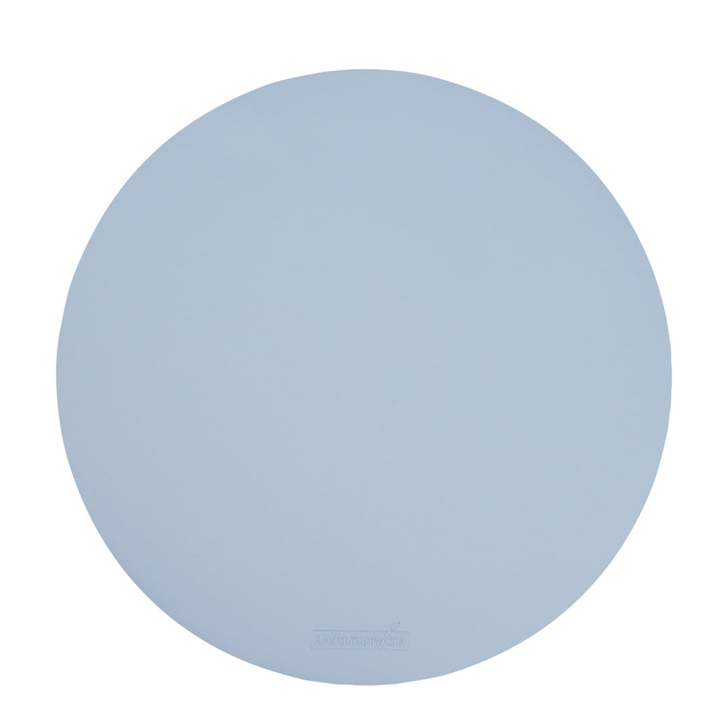 Chef 101 Round Light Blue Vinyl Placemat - Embossed - 15" x 15" - 6 count box