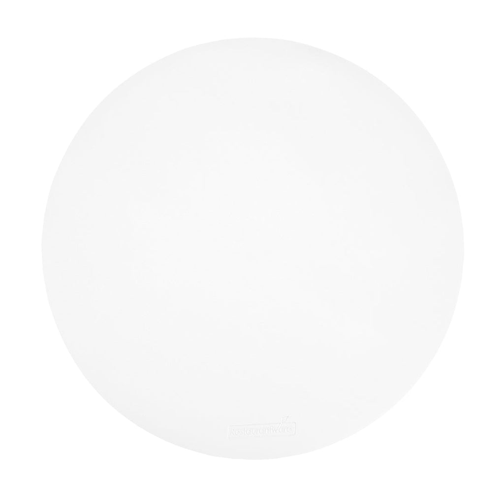Chef 101 Round White Vinyl Placemat - Embossed - 15" x 15" - 6 count box