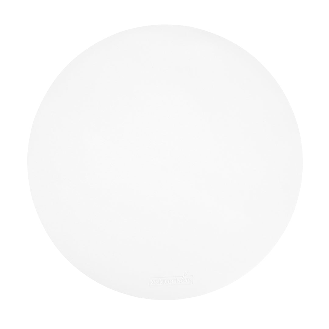 Chef 101 Round White Vinyl Placemat - Embossed - 15" x 15" - 6 count box