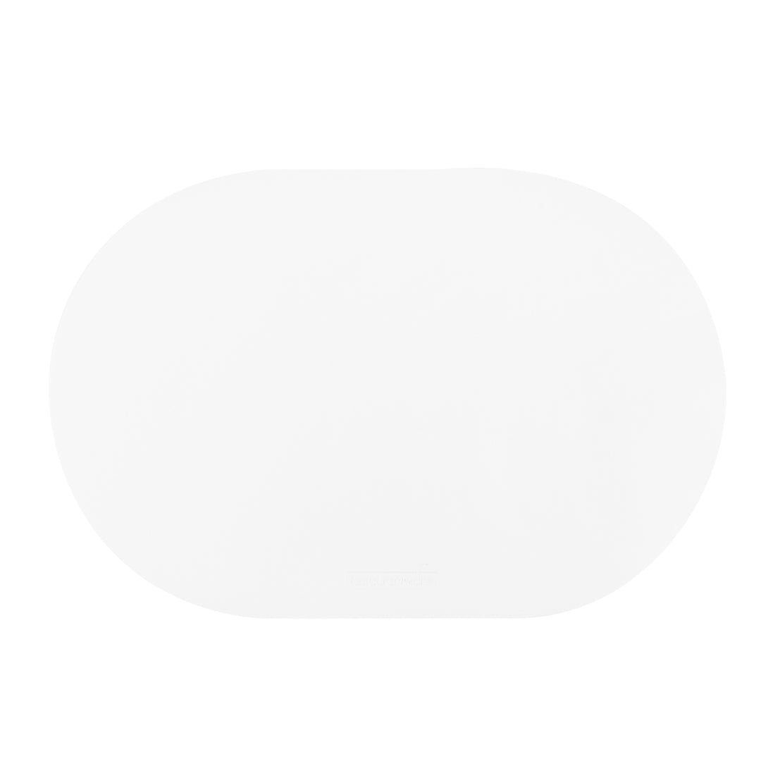 Chef 101 Oval White Vinyl Placemat - Embossed - 17 3/4" x 12" - 6 count box