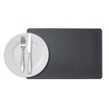 Chef 101 Rectangle Black Vinyl Placemat - Embossed - 17 3/4" x 12" - 6 count box