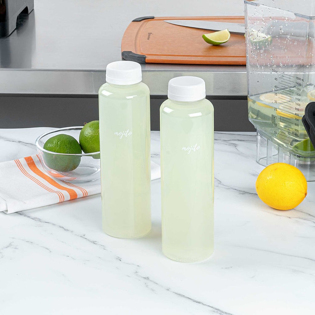Label Tek Plastic Mojito Label - Clear with White Font, Water-Resistant - 2" x 1" - 100 count box