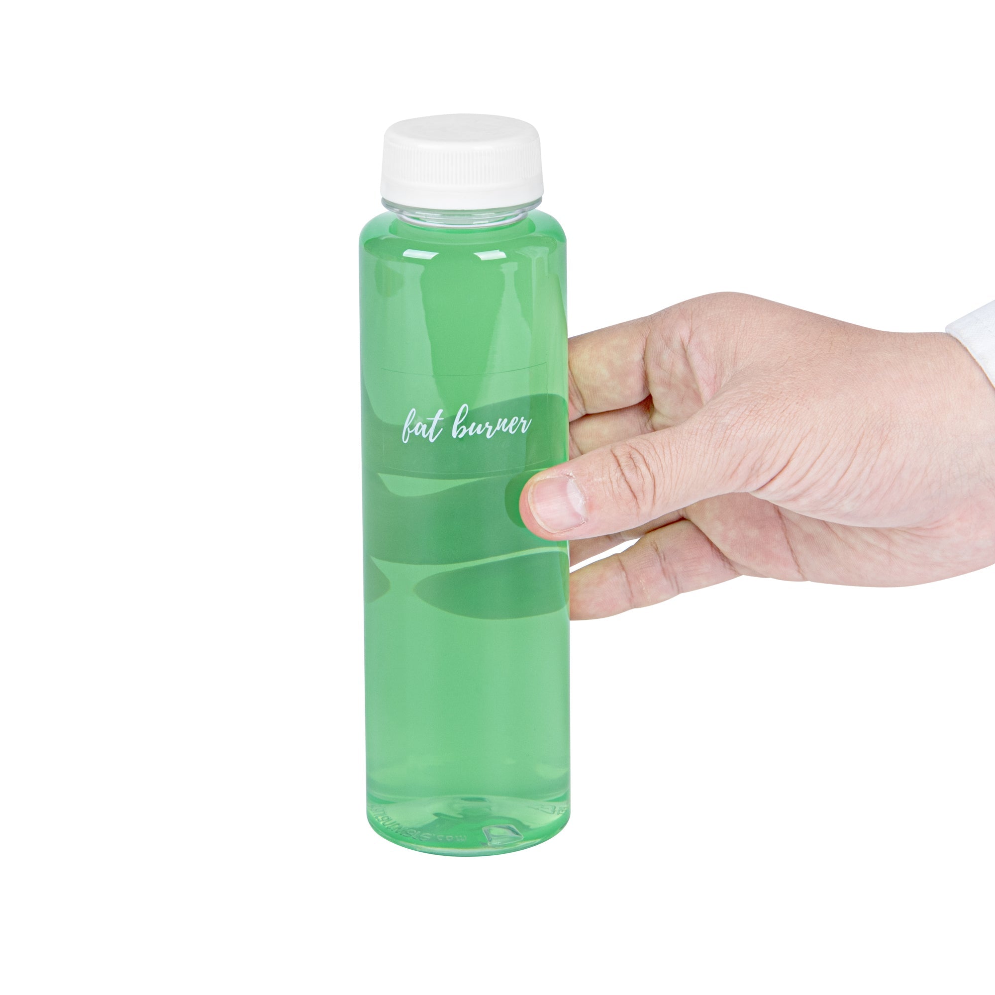 Label Tek Plastic Fat Burner Label - Clear with White Font, Water-Resistant - 2" x 1" - 100 count box