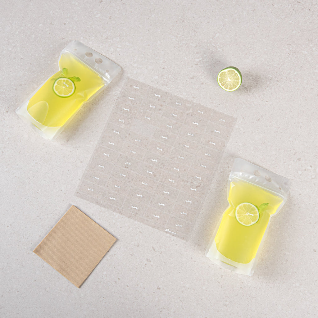 Label Tek Plastic Rum Label - Clear with White Font, Water-Resistant - 2" x 1" - 100 count box