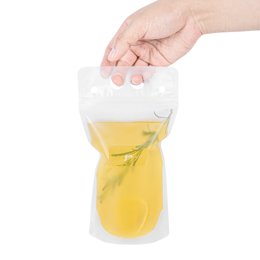 Label Tek Plastic Gin Label - Clear with White Font, Water-Resistant - 2" x 1" - 100 count box
