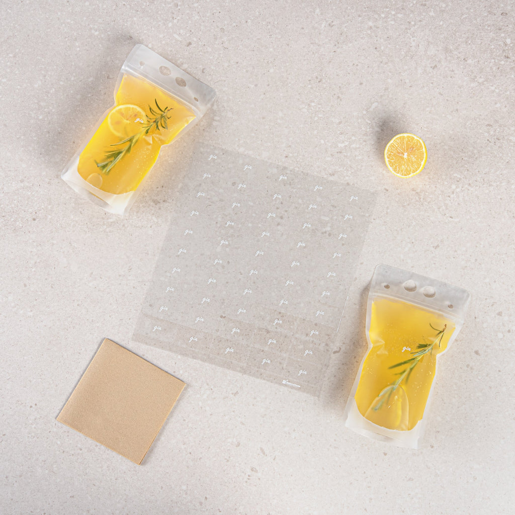 Label Tek Plastic Gin Label - Clear with White Font, Water-Resistant - 2" x 1" - 100 count box