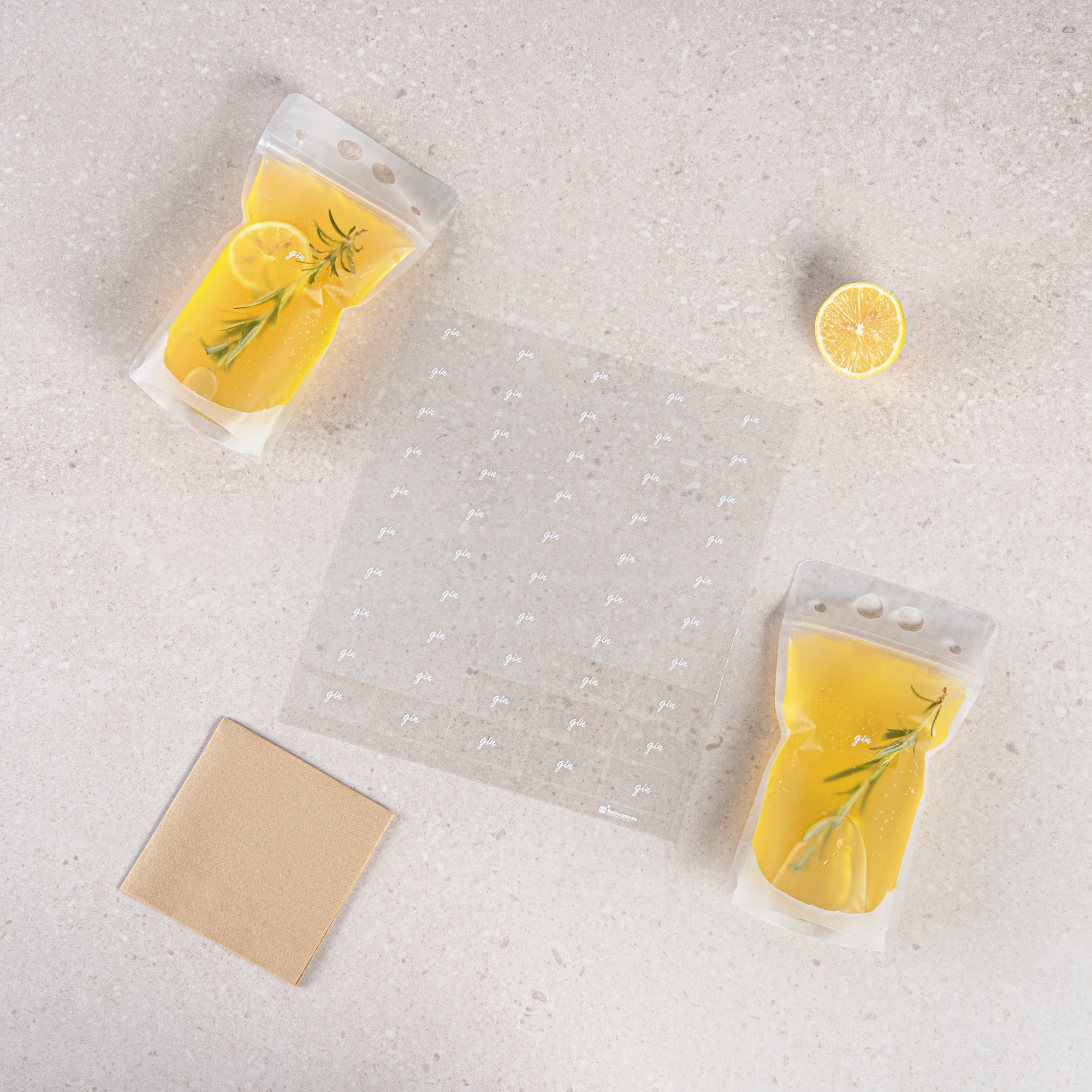 Label Tek Plastic Gin Label - Clear with White Font, Water-Resistant - 2" x 1" - 100 count box