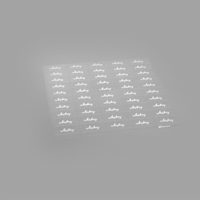 Label Tek Plastic Whiskey Label - Clear with White Font, Water-Resistant - 2" x 1" - 100 count box