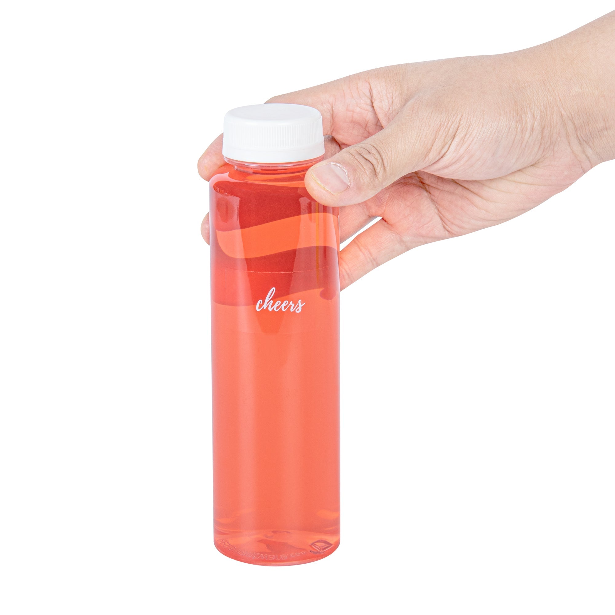 Label Tek Plastic Cheers Label - Clear with White Font, Water-Resistant - 2" x 1" - 100 count box