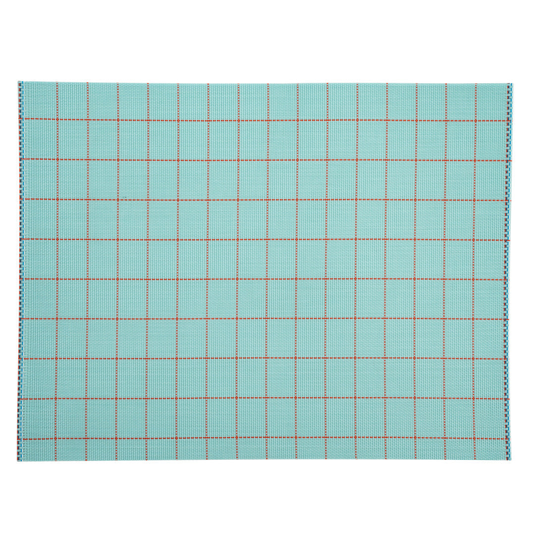 Imperial Rectangle Blue Vinyl Woven Placemat - 16" x 12" - 6 count box