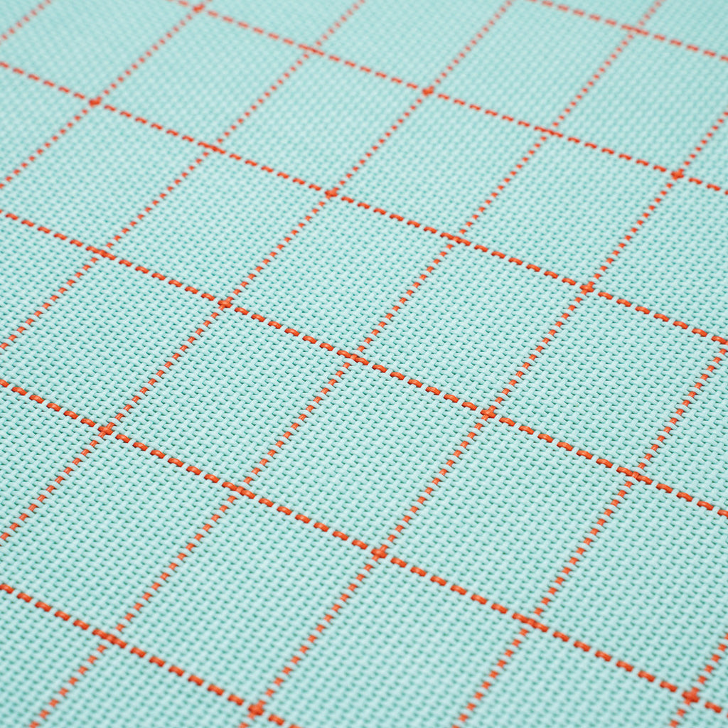 Imperial Rectangle Blue Vinyl Woven Placemat - 16" x 12" - 6 count box