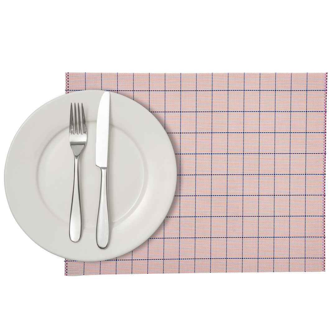 Imperial Rectangle Pink Vinyl Woven Placemat - 16" x 12" - 6 count box
