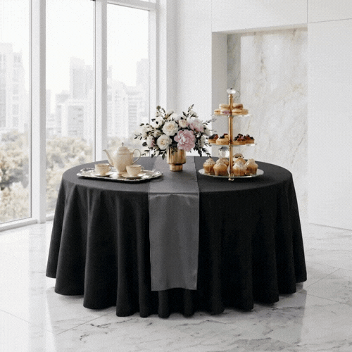 Table Tek Dark Gray Satin Table Runner - 12" x 108" - 10 count box