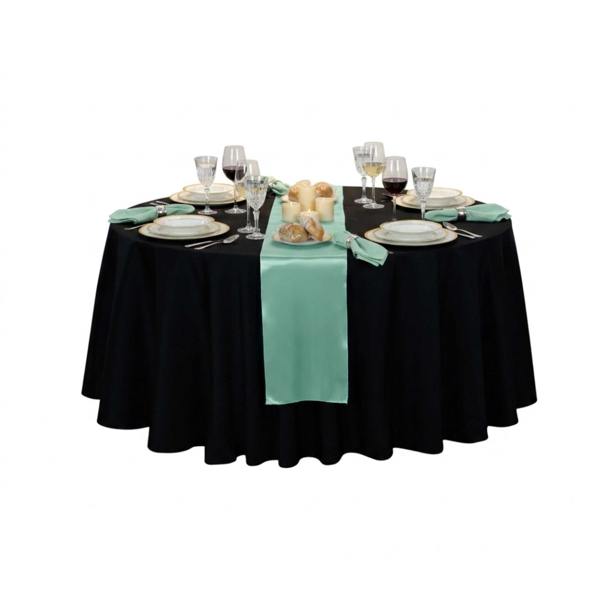 Table Tek Light Green Satin Table Runner - 12" x 108" - 10 count box