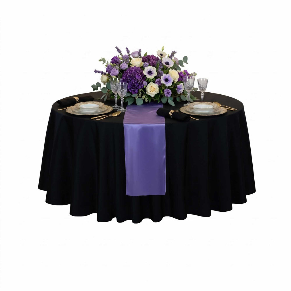Table Tek Lavender Purple Satin Table Runner - 12" x 108" - 1 count box