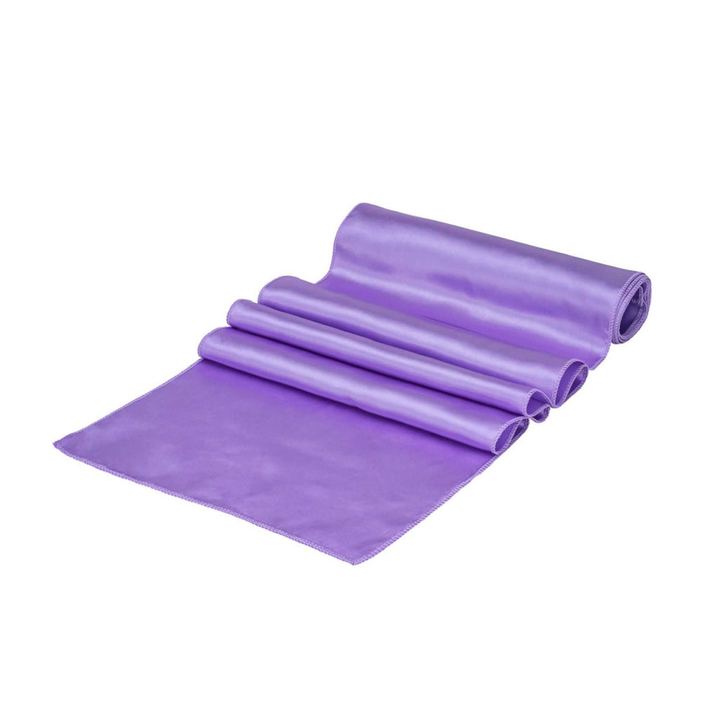 Table Tek Lavender Purple Satin Table Runner - 12" x 108" - 10 count box