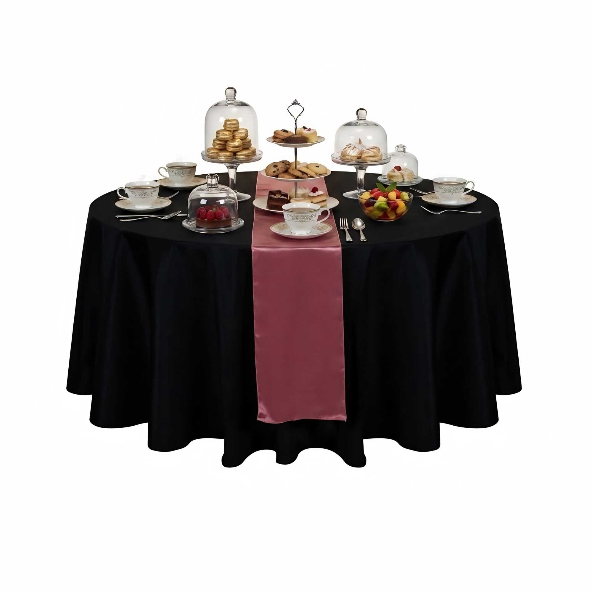 Table Tek Rose Satin Table Runner - 12" x 108" - 10 count box