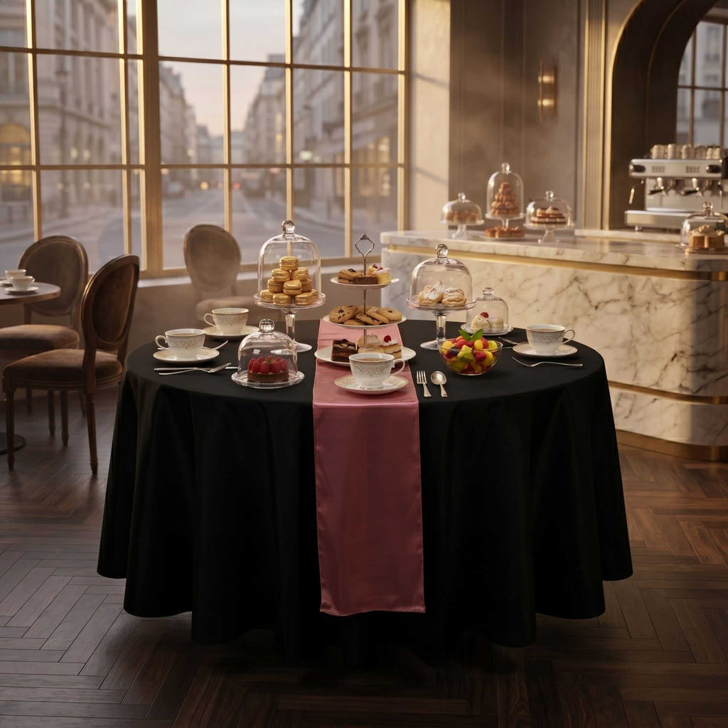 Table Tek Rose Satin Table Runner - 12" x 108" - 10 count box