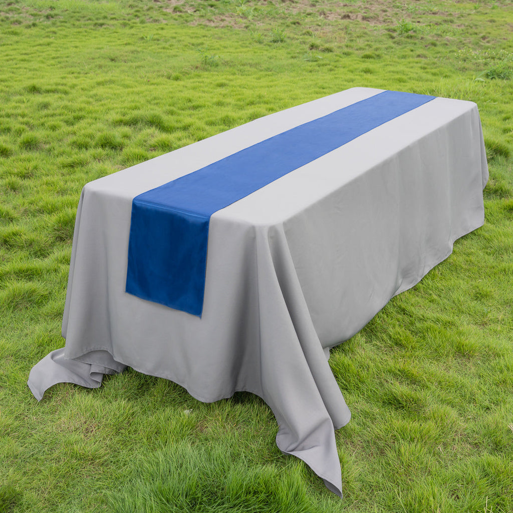 Table Tek Navy Blue Satin Table Runner - 12" x 108" - 10 count box