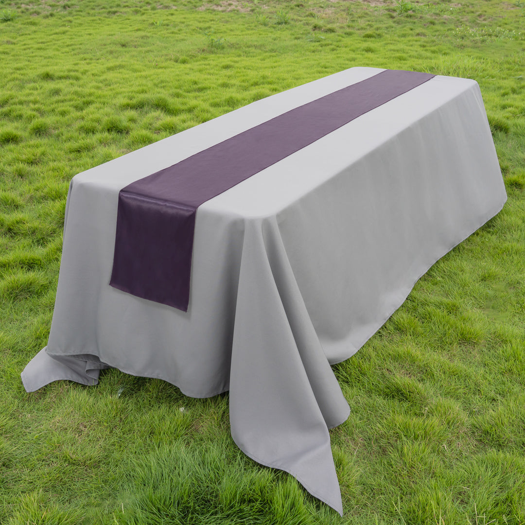 Table Tek Dark Purple Satin Table Runner - 12" x 108" - 10 count box