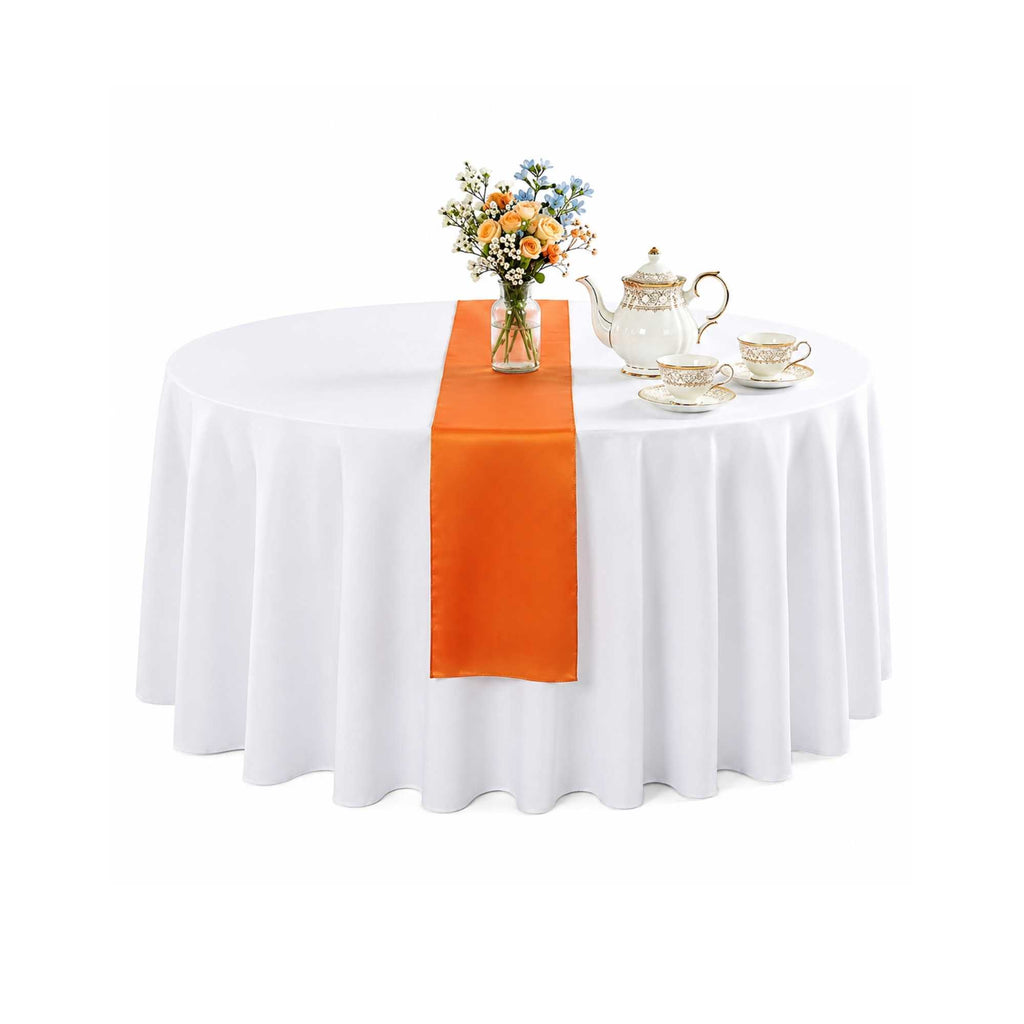 Table Tek Tangerine Orange Satin Table Runner - 12" x 108" - 10 count box