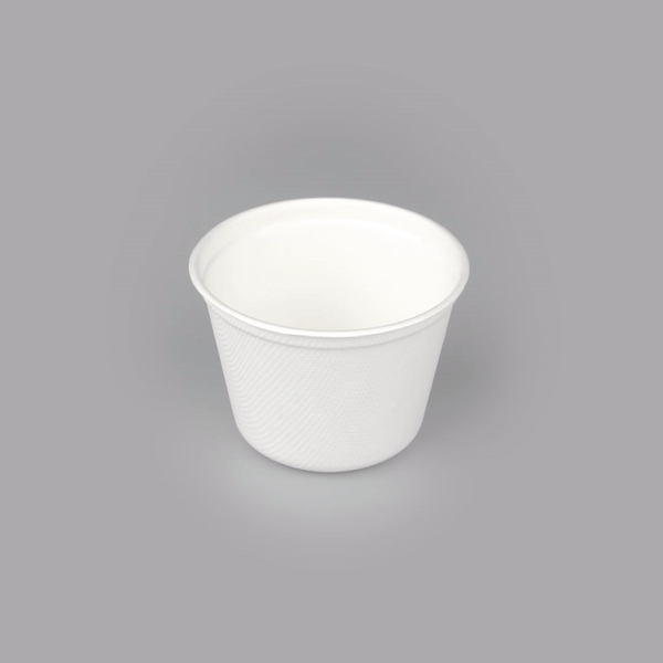Pulp Tek 5 oz Round White Sugarcane / Bagasse Cup - 3" x 3" x 2" - 100 count box