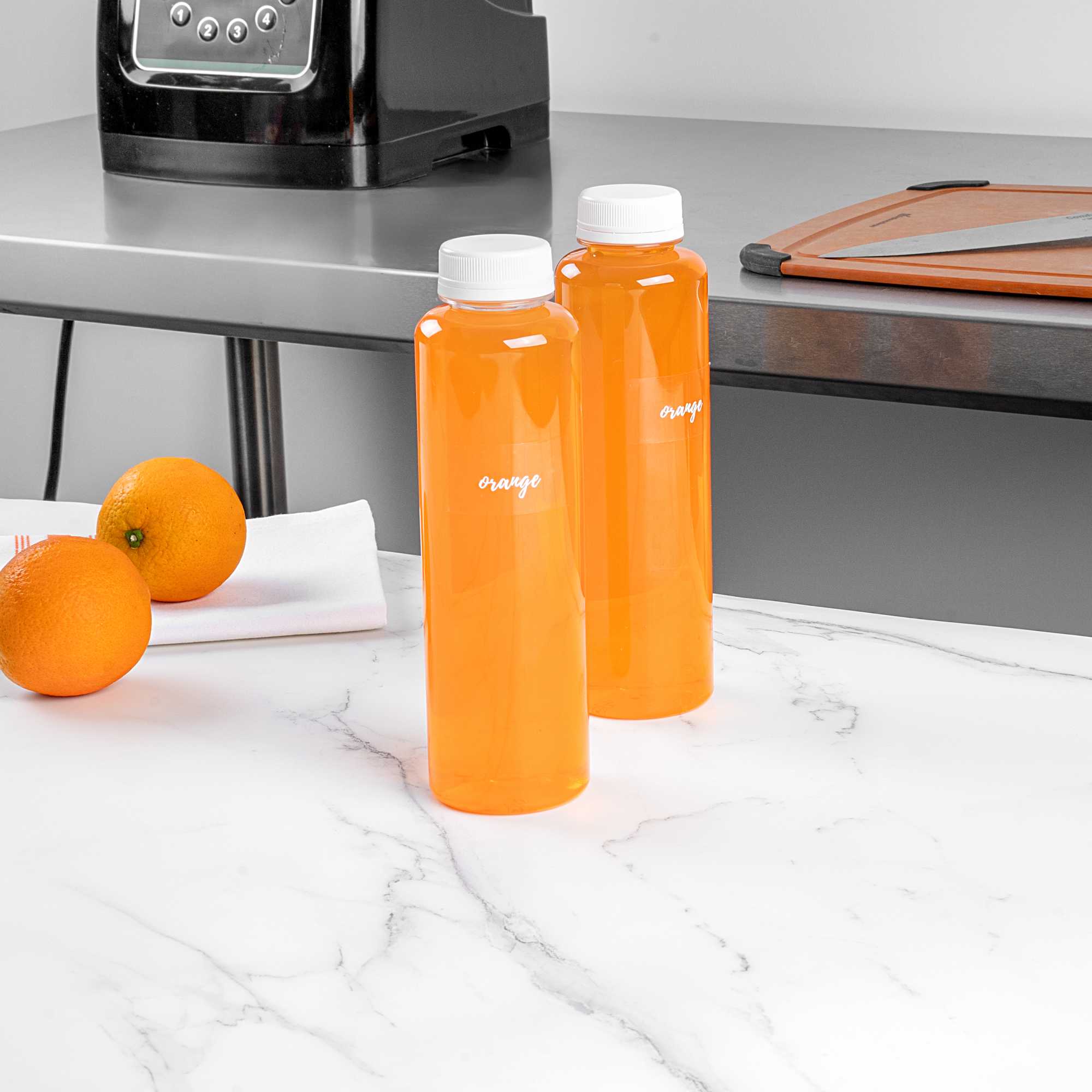 Label Tek Plastic Orange Label - Clear with White Font, Water-Resistant - 2" x 1" - 100 count box