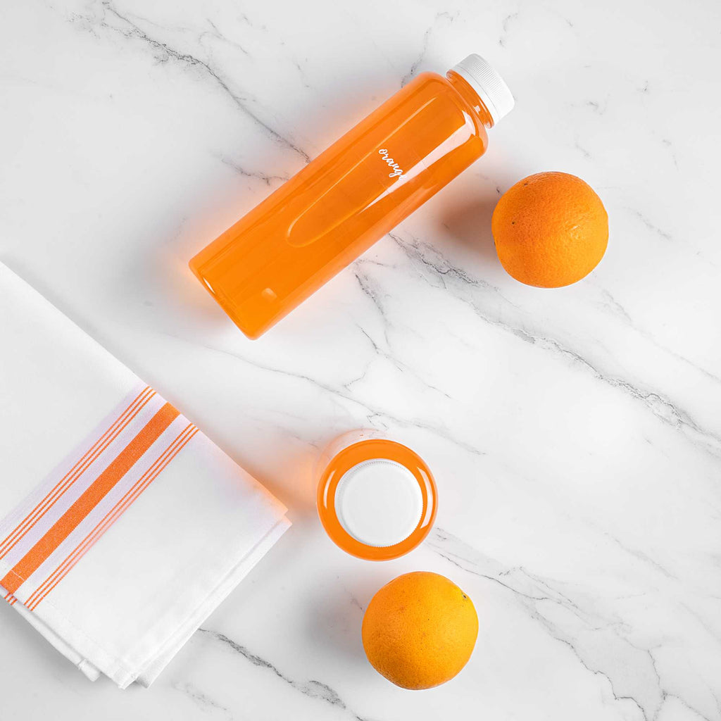 Label Tek Plastic Orange Label - Clear with White Font, Water-Resistant - 2" x 1" - 100 count box