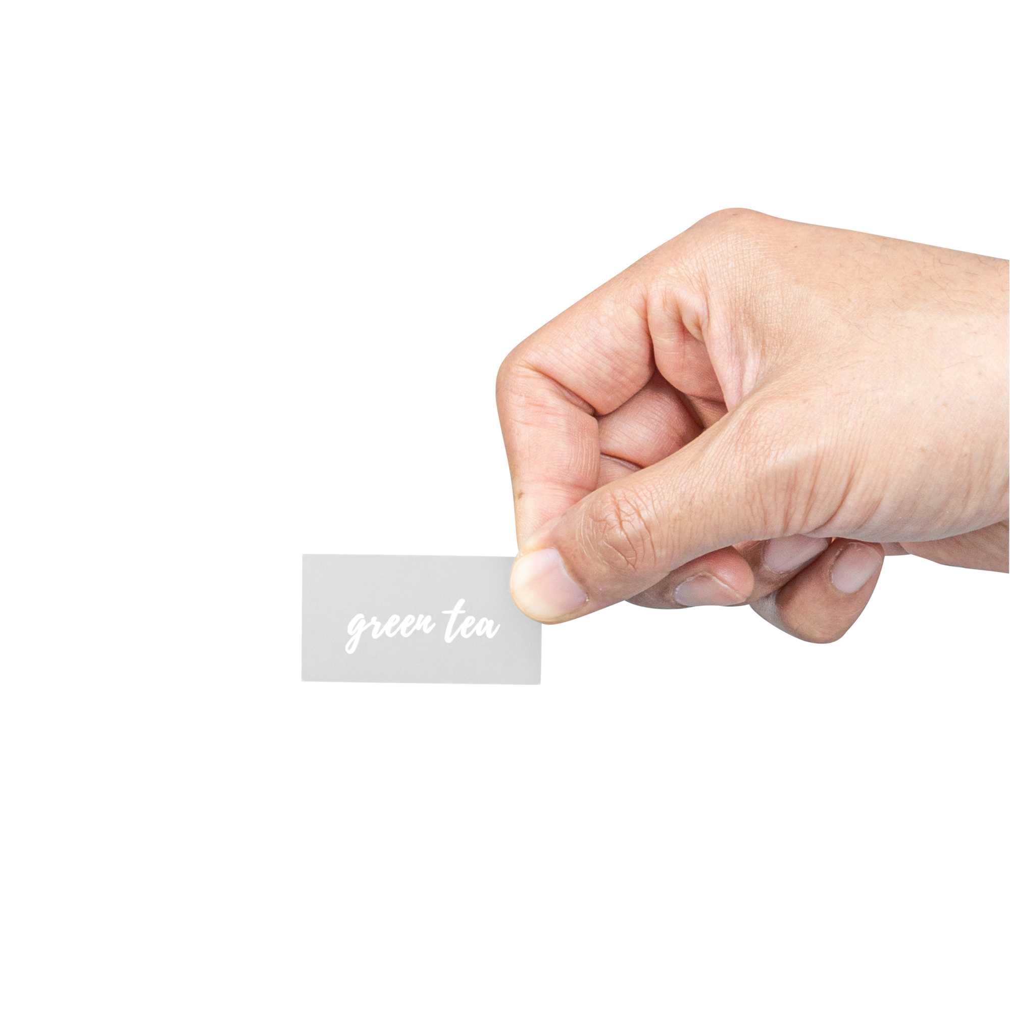 Label Tek Plastic Green Tea Label - Clear with White Font, Water-Resistant - 2" x 1" - 100 count box