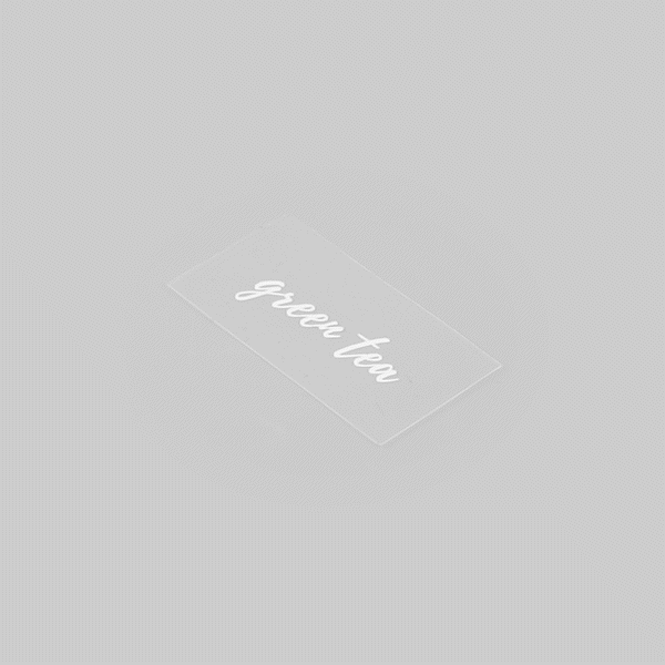 Label Tek Plastic Green Tea Label - Clear with White Font, Water-Resistant - 2" x 1" - 100 count box