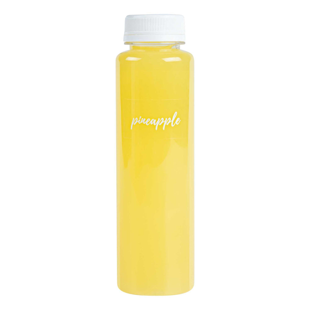 Label Tek Plastic Pineapple Label - Clear with White Font, Water-Resistant - 2" x 1" - 100 count box