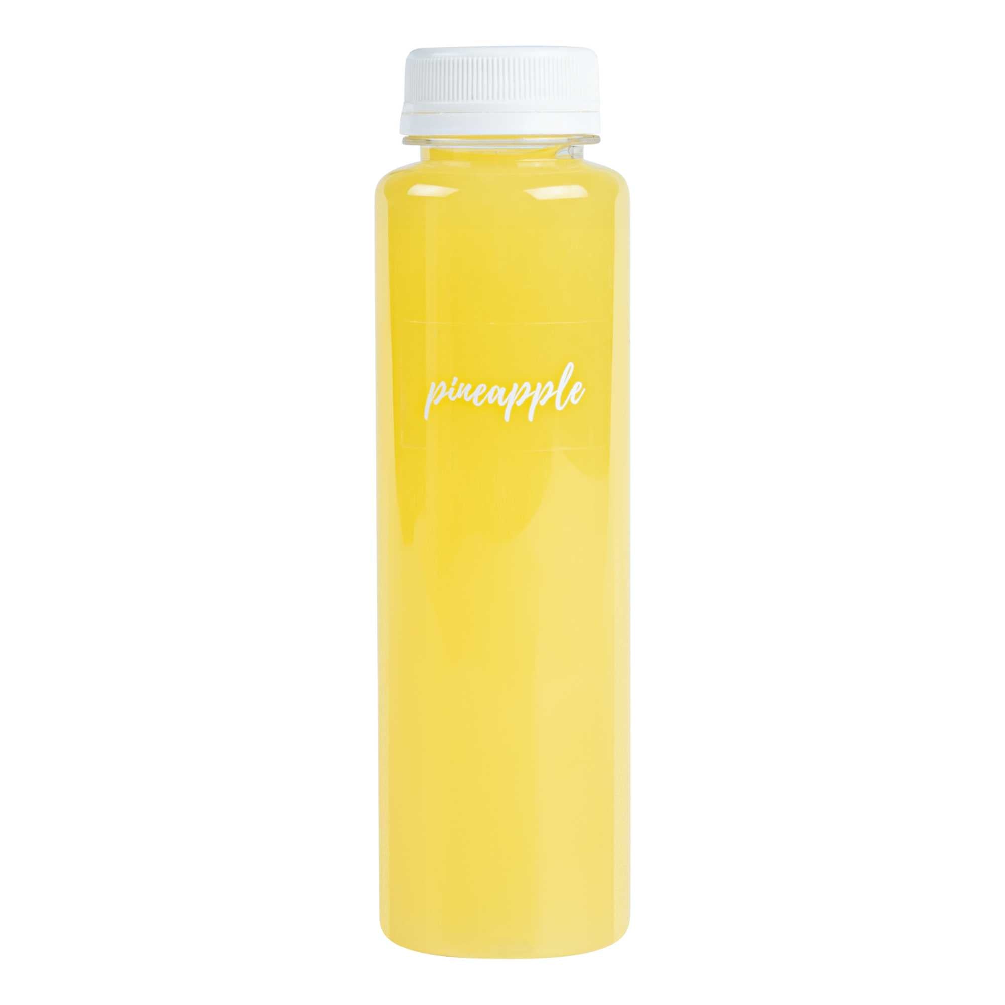 Label Tek Plastic Pineapple Label - Clear with White Font, Water-Resistant - 2" x 1" - 100 count box