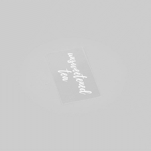 Label Tek Plastic Unsweetened Tea Label - Clear with White Font, Water-Resistant - 2" x 1" - 100 count box
