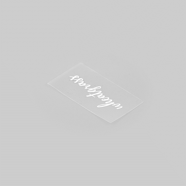 Label Tek Plastic Wheatgrass Label - Clear with White Font, Water-Resistant - 2" x 1" - 100 count box