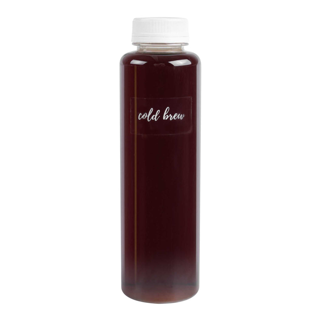 Label Tek Plastic Cold Brew Label - Clear with White Font, Water-Resistant - 2" x 1" - 100 count box