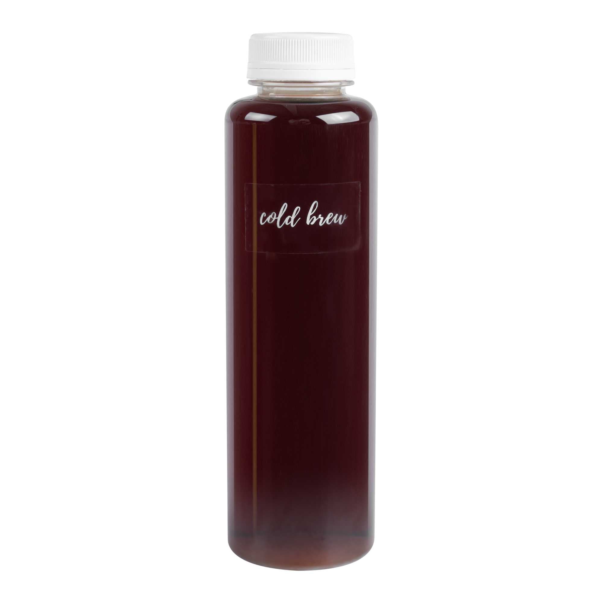 Label Tek Plastic Cold Brew Label - Clear with White Font, Water-Resistant - 2" x 1" - 100 count box