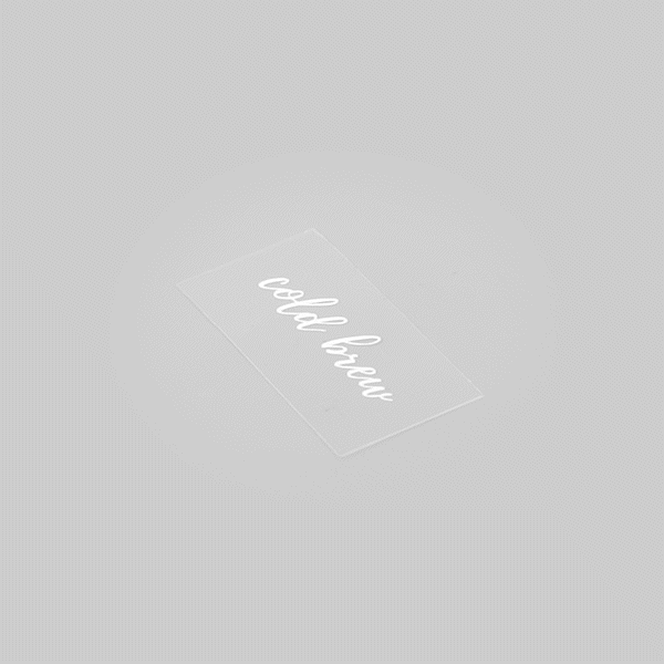 Label Tek Plastic Cold Brew Label - Clear with White Font, Water-Resistant - 2" x 1" - 100 count box