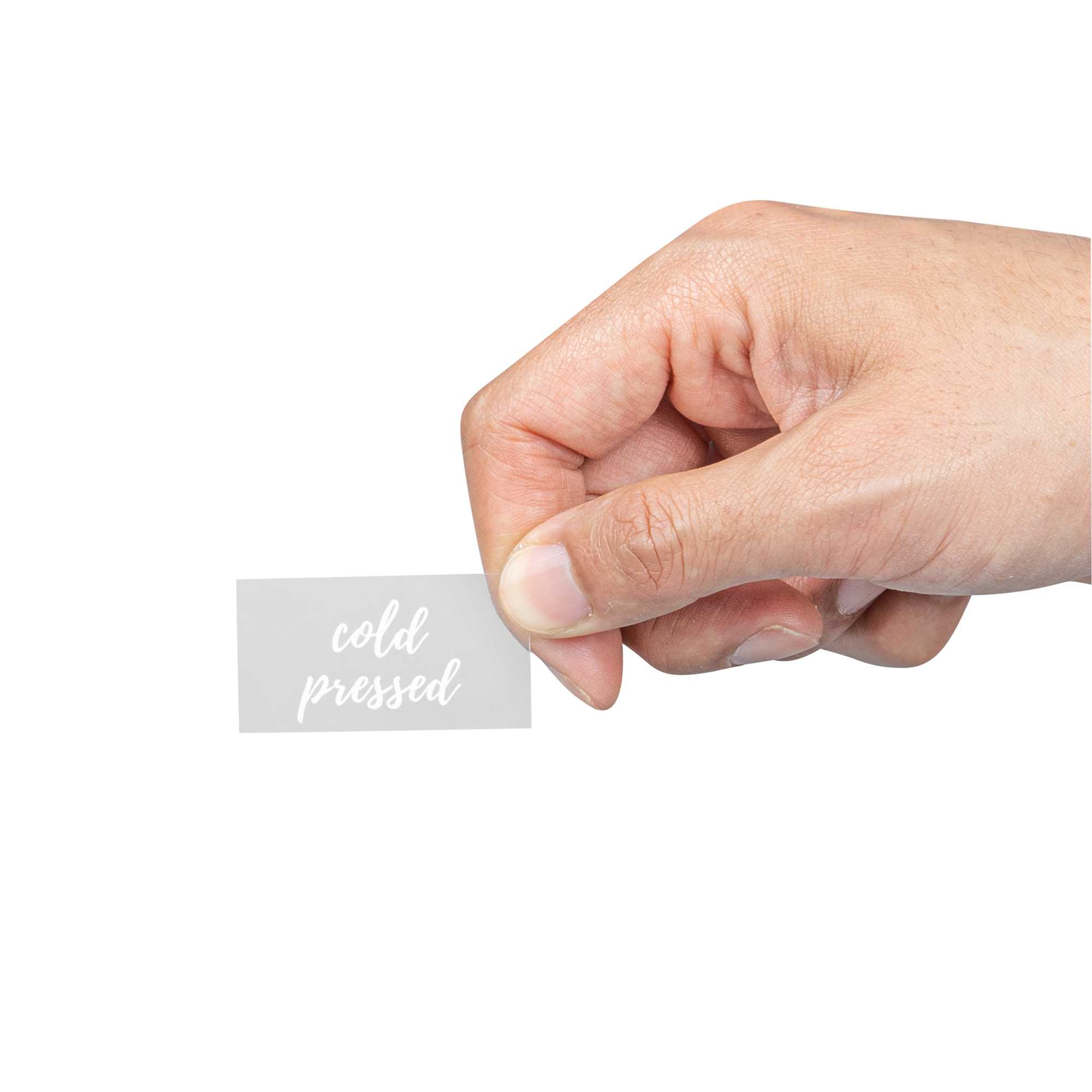 Label Tek Plastic Cold Pressed Label - Clear with White Font, Water-Resistant - 2" x 1" - 100 count box