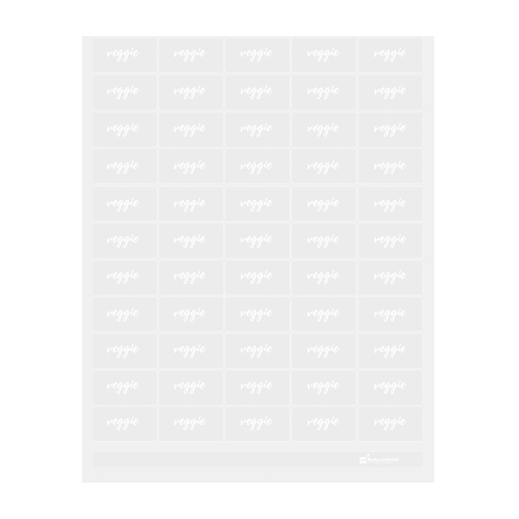 Label Tek Plastic Veggie Label - Clear with White Font, Water-Resistant - 2" x 1" - 100 count box