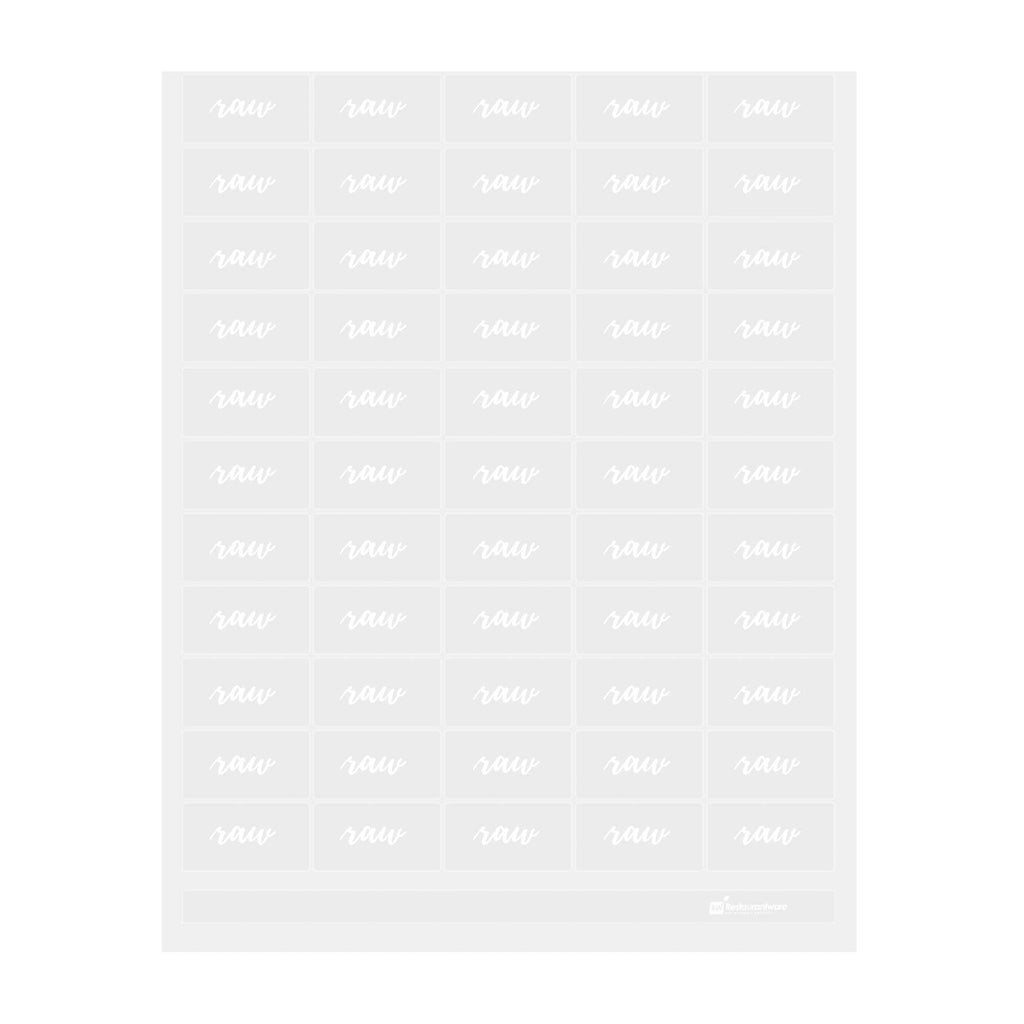Label Tek Plastic Raw Label - Clear with White Font, Water-Resistant - 2" x 1" - 100 count box