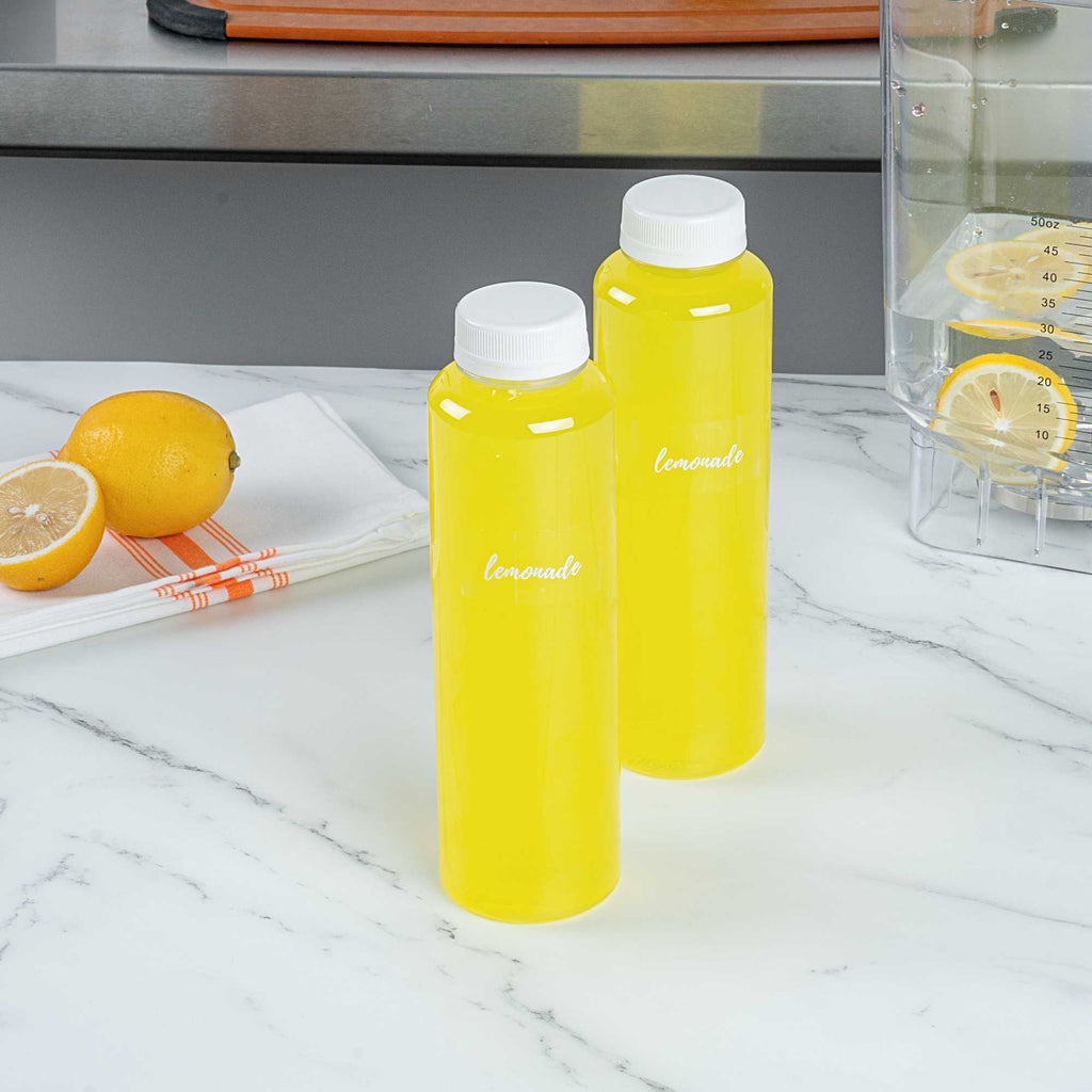 Label Tek Plastic Lemonade Label - Clear with White Font, Water-Resistant - 2" x 1" - 100 count box