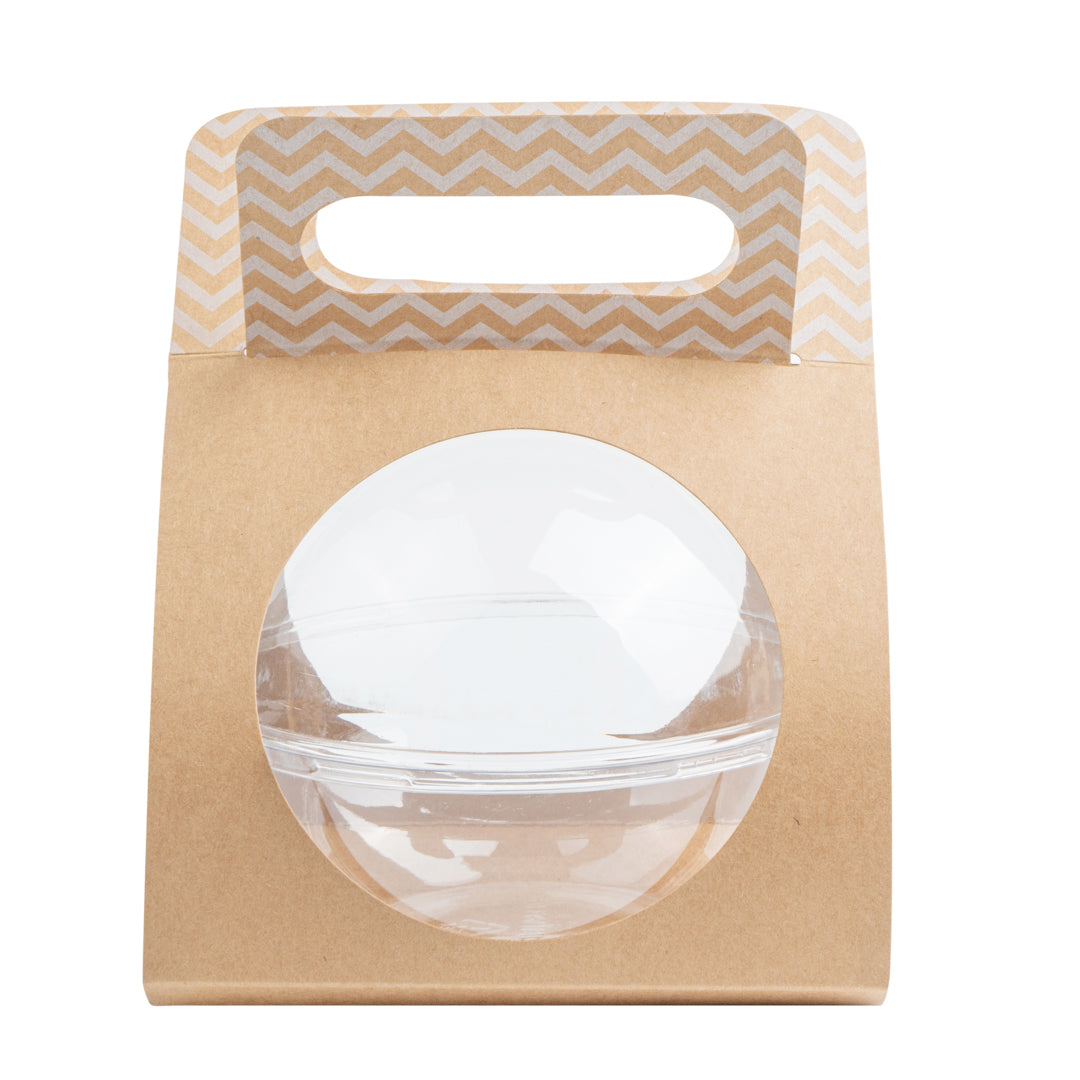 Thermo Tek Kraft Paper Sphere Salad Container Carrier - Fits 21 oz - 50 count box
